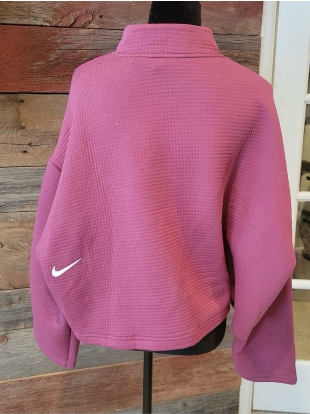 Nike Women's oversized Medium Waffle-Knit Pullover Sweatshirt